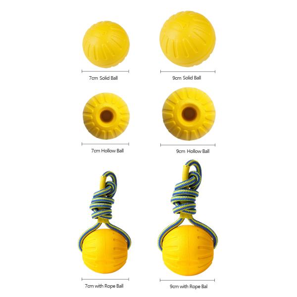 7cm 9cm Foam Dog Balls EVA Floating Pet Chew Toys Yellow Purple Customized