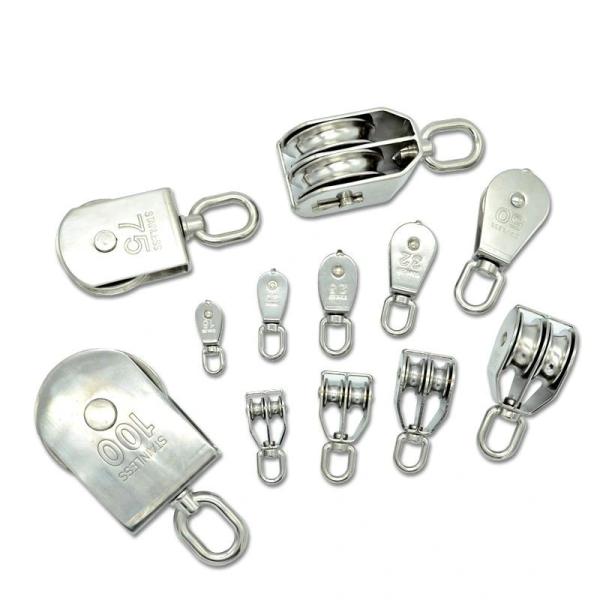 Widely Used Stainless Steel Rigging Block SS316 Swivel Eye Type Double Sheave Pulley