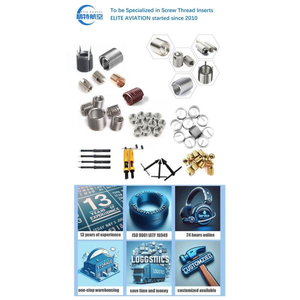 M20 M22 M24 Galvanized Stainless Steel Keensert Fasteners Key Locking Wire Thread Inserts