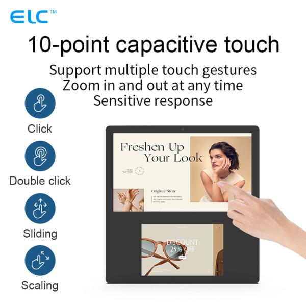 Elevator Advertising Player Dual Screen Digital Signage Wall Mount RJ45 Tablet PC