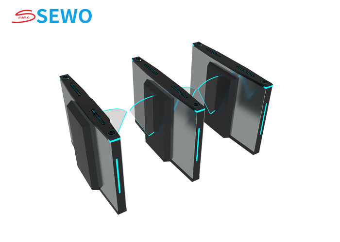 Pedestrian Access Control Turnstile Gate , Fully Automatic Flap Gate Barrier