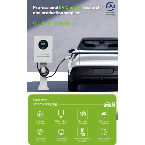 7kW Smart EVSE Wallbox with Interchangeable Plug System and RFID Card Access for Modern Residential Charging