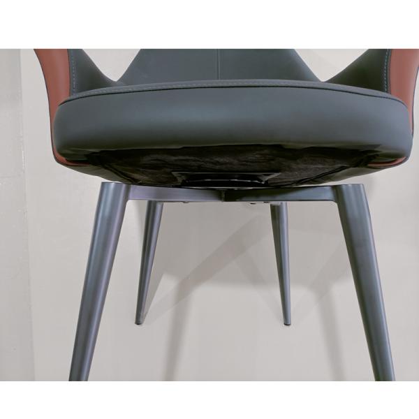 Backrest Spinning Dining Chairs , Streamlined Pu Leather Swivel Chair