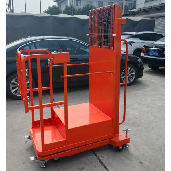 Indoor Semi Electric Order Picker Built for Light Machinery Service and Elevated Picking Tasks