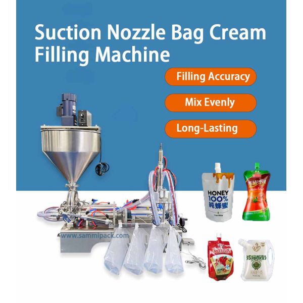 Factory High Viscosity Paste Filling Machine With Hopper, Ointment Tomato Sauce Spout Bag Packing Machine
