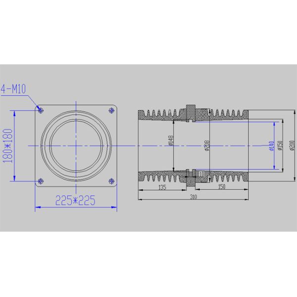Epoxy Resin Switchgear Bushing 10Kv - 35Kv High Voltage Bushing With Copper Busbar And Insulator