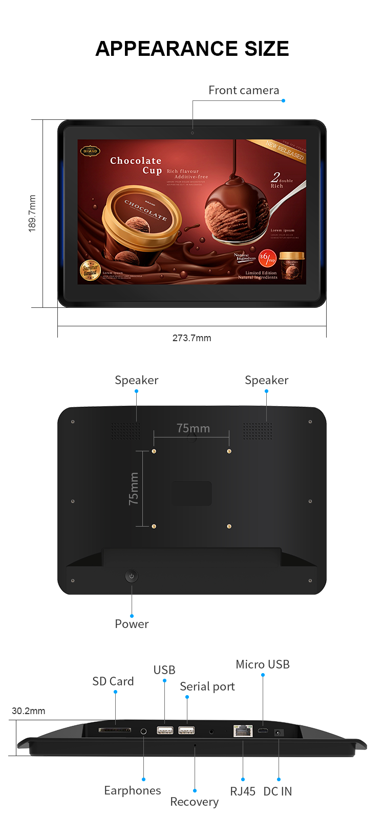 10.1 Inch Android Meeting Room Tablet with POE and LED Light Bar