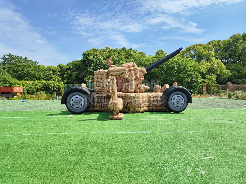 Custom Inflatable Artillery Decoy with Camouflage Printing and Dual Barrel Replica Structure for Training Display Outdoor Drill Exhibition and
