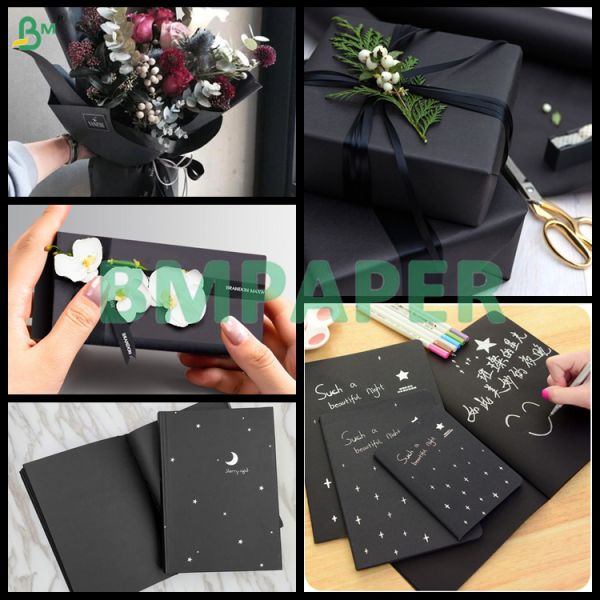 Double Sided Smooth Black Wrapping Paper 50lb Ideal For Wrapping And Packaging