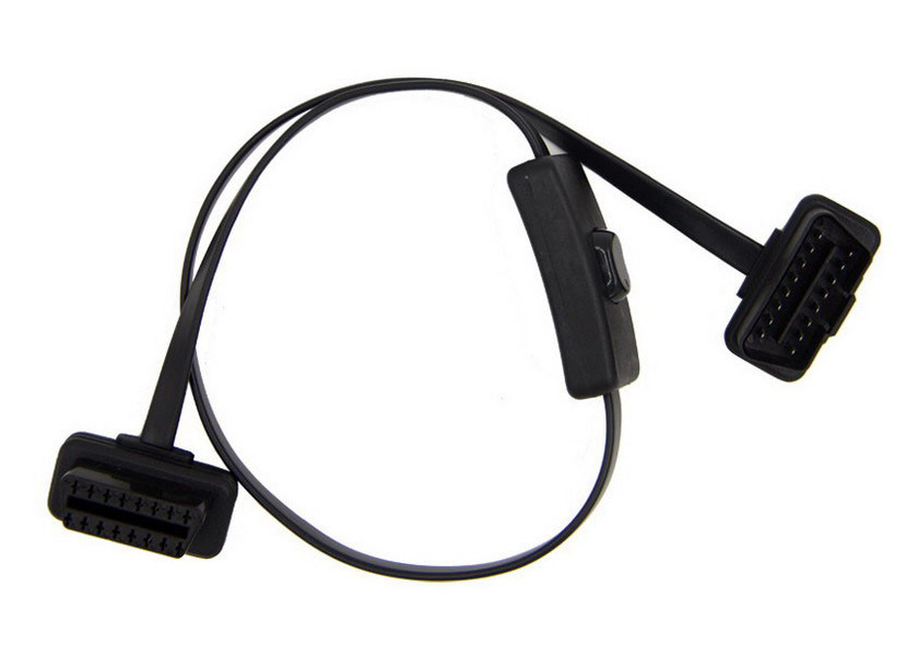 Buy cheap Flat Ribbon Obd2 Extension Cord With Switch , Obd Extension Lead product
