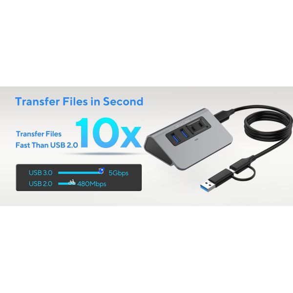 USB C 3.2 Gen 1 5Gbps Hub Expands Two USB A Two USB C Laptop Computer Phone Powered USB Hub Manufacturer