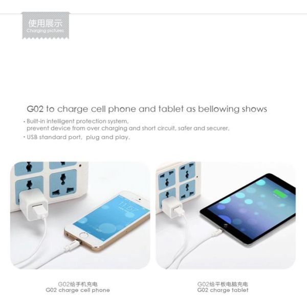 SDL Power Adapter USB Charger Wall Plug for Mobile Tablet G02