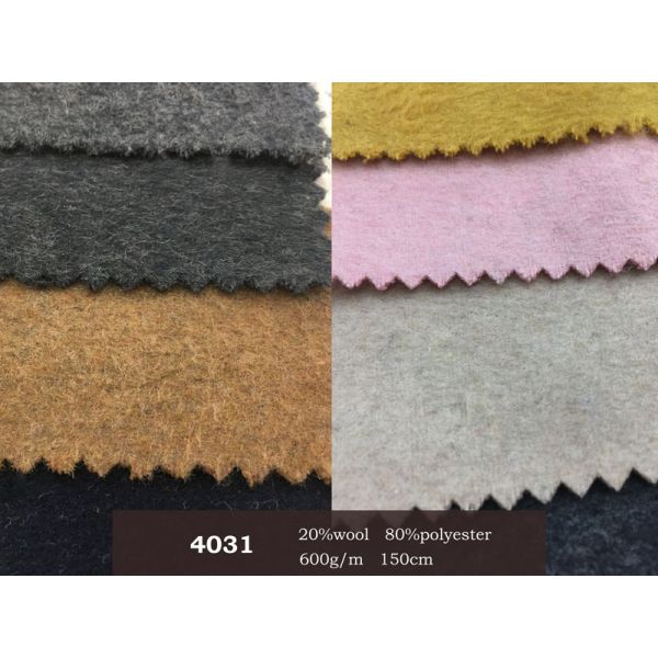 Customization White Polyester Tweed Wool Fabric 57 inch Double Sided