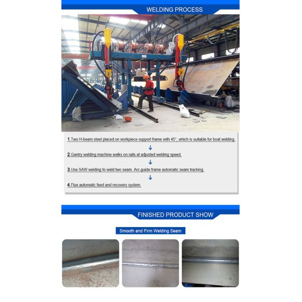 2000mm Web Height H Beam Line , Automatic T Type SAW H Beam Cutting Machine