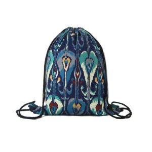 Custom Pull String Bags , Thermal Transfer Printing Canvas Drawstring Cinch
