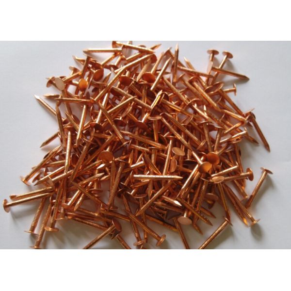 0.134" Jagged Shank Solid Copper Nails For Roofing With Big Flat Head