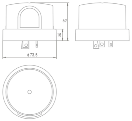 JL-202(M) Thermal Photocontrol product dimensions and size diagram