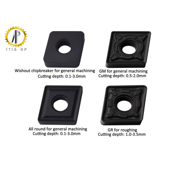 CNMG1906 Square Carbide Inserts Cast Iron Roughing Black Coating Turning Inserts
