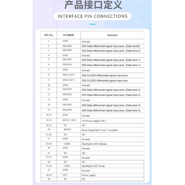 11.26 inch IPS TFT LCD Module with 440RGBx1920 Resolution and MIPI Interface