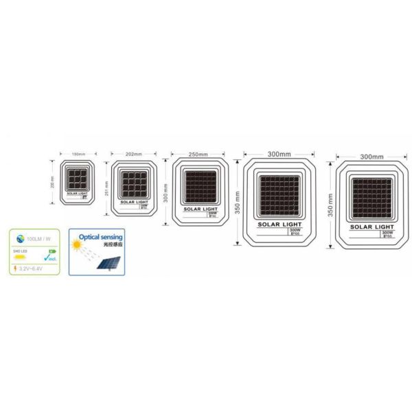 Auto On Off LED Solar Power Security Lights With Remote Control 6000K Ip66