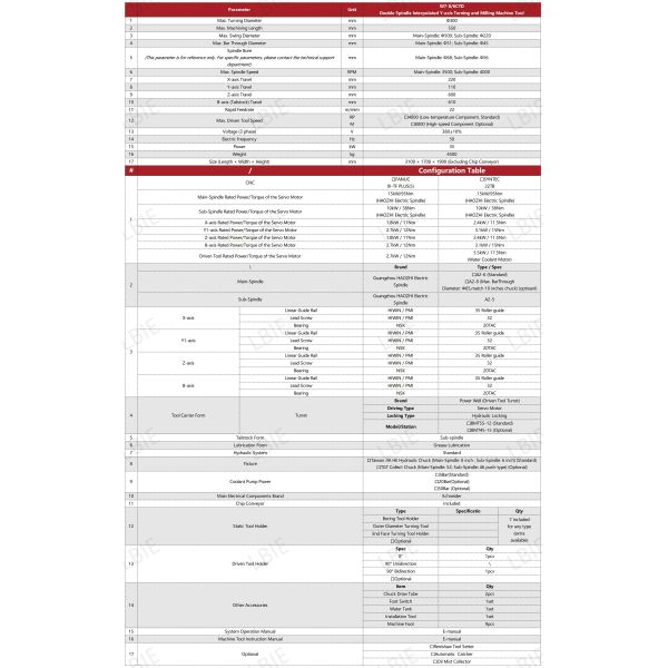 W7-8/6CYD LBIE Double Spindle Interpolated Y-axis Turning And Milling Machine Tool Lathe Machine For Metal