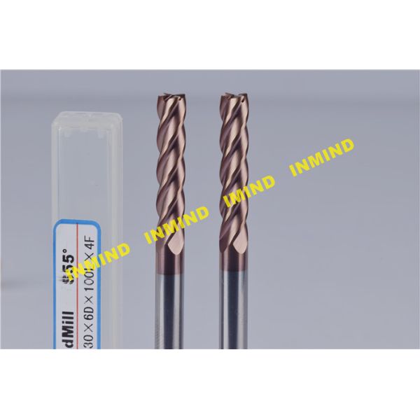 6mm * 25 * 100L Extra Long Cnc End Mill Bits For Steel , SiN Coating , Long Tool Life