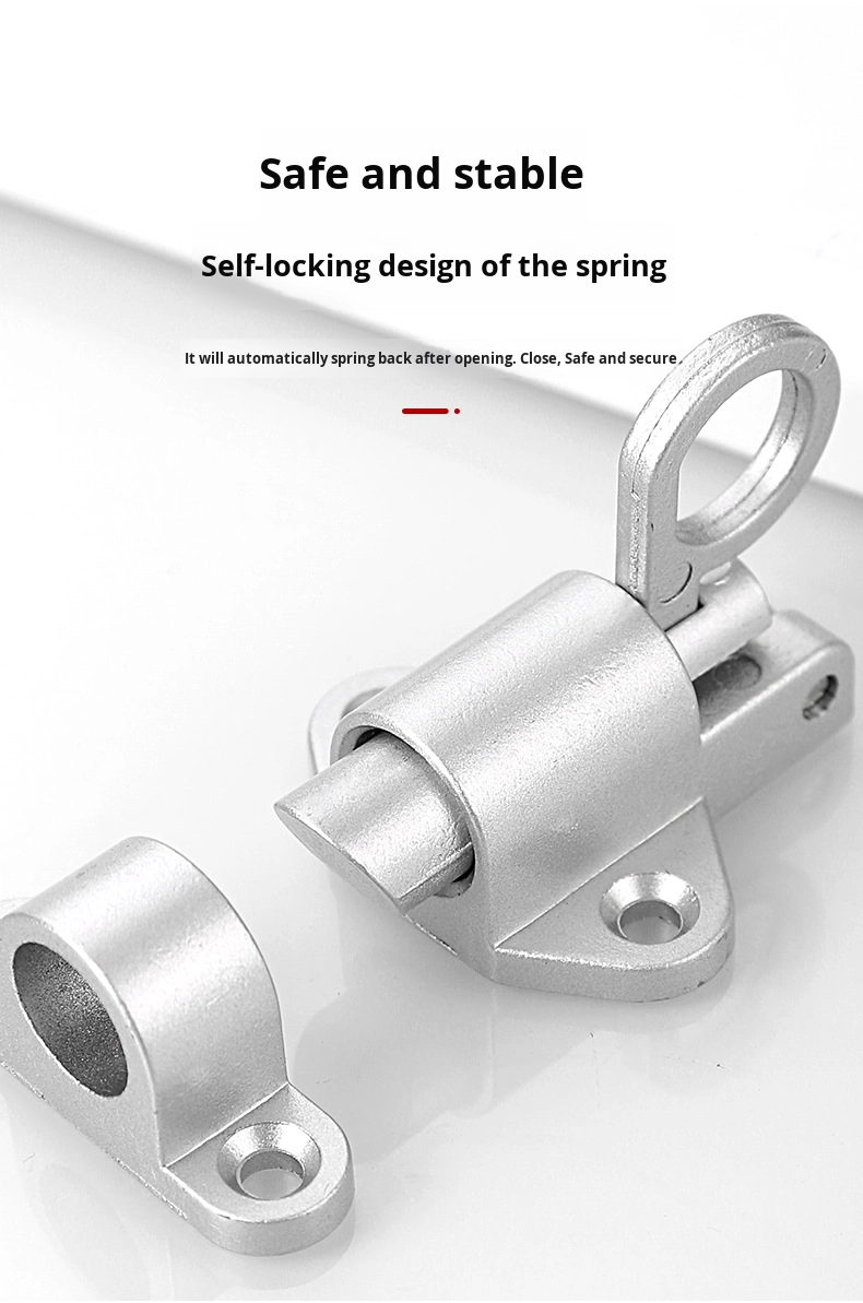 Modern Design Automatic Self-Closing Sliding Door Bolt Solid Stainless Steel Aircraft Latch for Pet Cage Thickened Steel