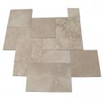 Polished Large Travertine Natural Stone Tile For Road Paving Light Coffee Color