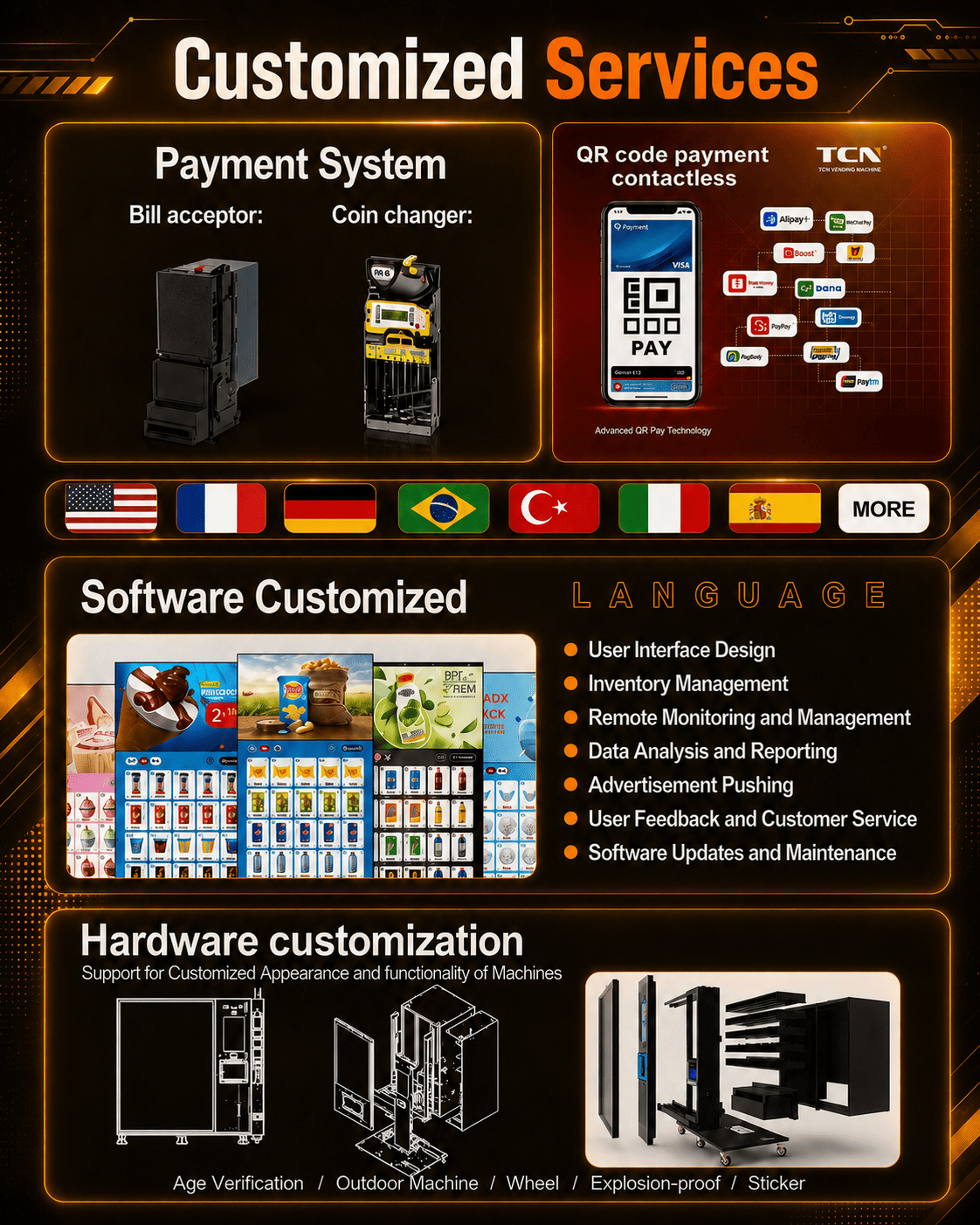 Commercial Automatic Popcorn Vending Machine 24 Hours Unattended Self Service Cinema Popcorn Maker Multi Flavor Popcorn Dispenser For Mall Arcade