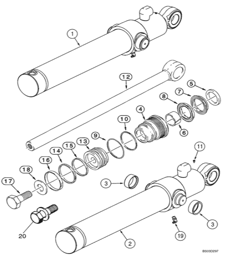 1543260C1 Seal Kit CASE Loader Backhoe Hydraulic Cylinder Parts For 580M 590SM