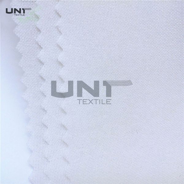 Polyester woven interlining fabric close-up view
