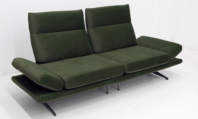 Modern Recliner Sofa with Sliding Backrest & Adjustable Headrest