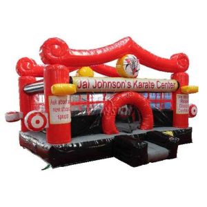 Custom Logo Inflatable Bounce House Karate Center WSC-252 PVC Material