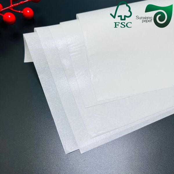 Close-up view of transfer paper texture and transparency