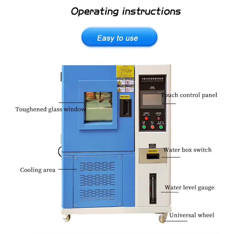 Stainless Steel Ozone Aging Test Chamber with 50~1000 pphm Ozone Concentration and Programmable Touch Screen Controller