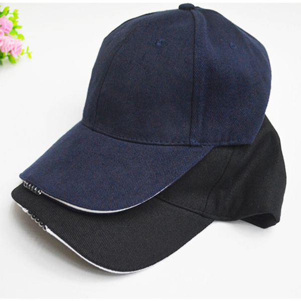 5 LEDs Soft Cotton Baseball Caps Camo Adjustable Strap Velcro Closure With Lights