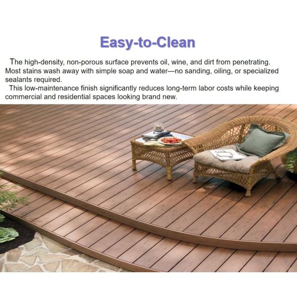 WPC decking installed in commercial plaza setting