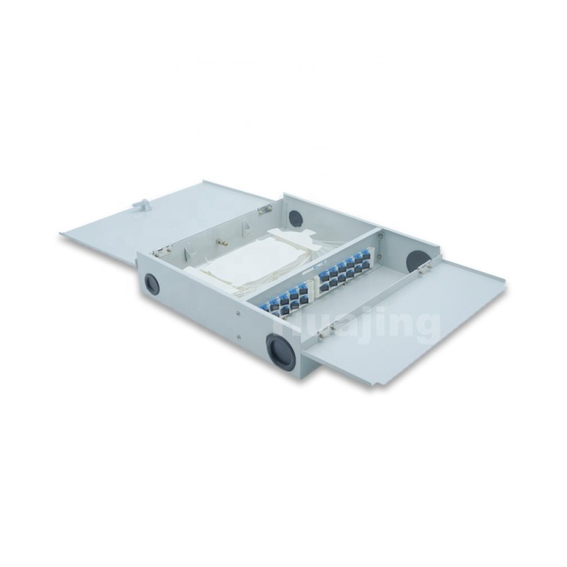 2 Door Cable Distribution Cabinet Wall Mounted With Metal Structure 24 Cores