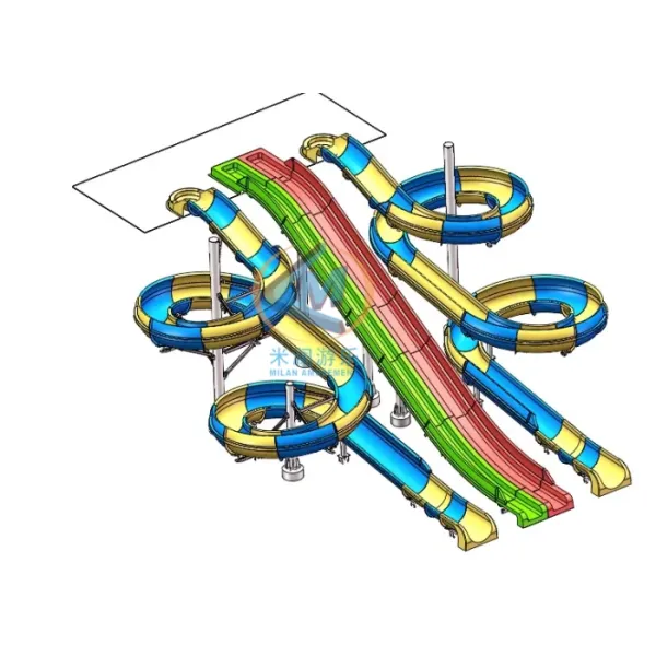 Symmetrical water slide design and structure