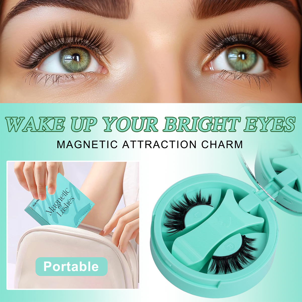Custom 3D Magnetic Cluster Lashes Applicator Volume No Glue Needed Reusable Water Resistant