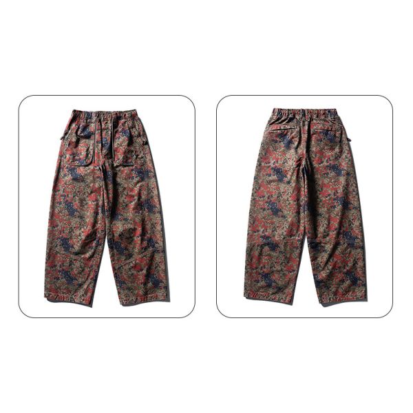 Custom Logo Sweatpants Canvas 100% Cotton Windproof Breathable Cargo Pants Men Loose Wide Leg Tactical Elastic Waist Workwear