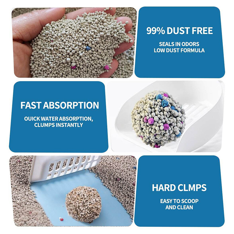 Natural Sodium-Based Bentonite Cat Litter Fast Clumping Multi-Cat Odor Absorption Solution