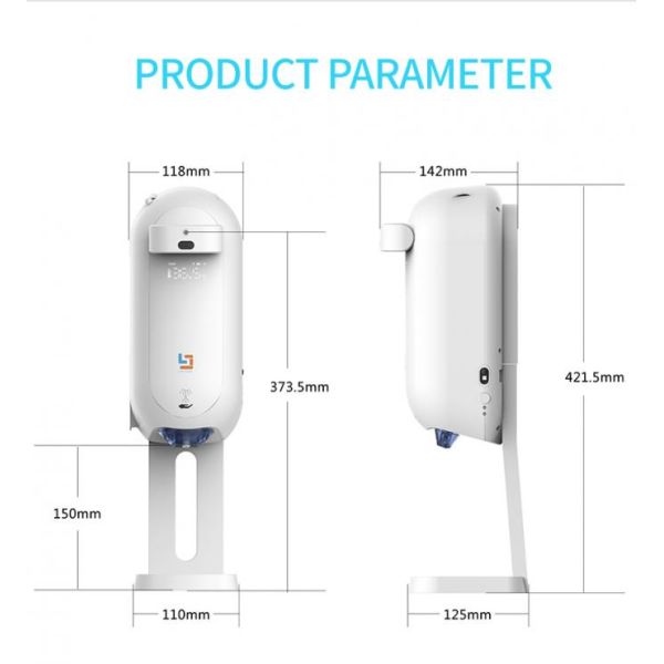 DC6V CCC Wall Mounted Body Thermometer With 1100ml Dispenser 2