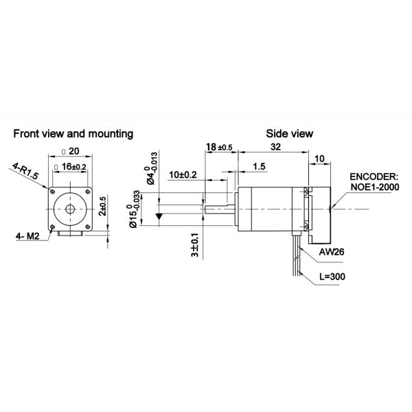 1.8 degree step angle 20mm diameter hybrid stepping motor Name 8 stepping motor with encoder