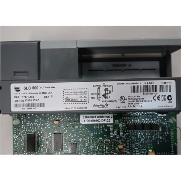 AB SLC 500 Processor Module Processor Unit Ser C Rockwell PLC Input 64K Words 1747 L553