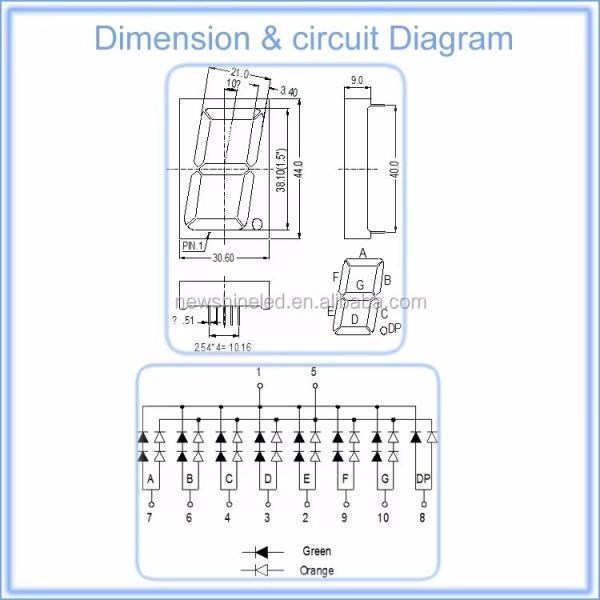 Single Digit 7 Segment Red Led Display 1.5 inch Common Anode/Common Cathode