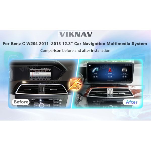 Viknav Android Car Radio For Mercedes Benz C Class W204 2011-2013 LHD RHD Car 12.3 Inch Player GPS Navigation Car NTG4.5
