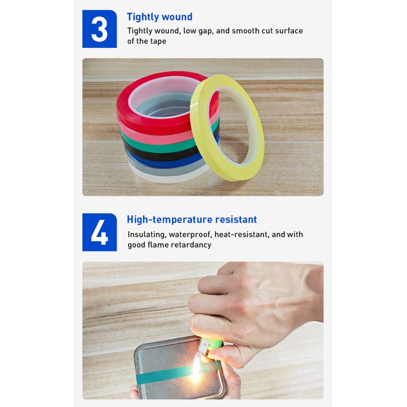 High Adhesive Colored Mylar Tape PET Polyester High Temperature Electrical Insulated Tape