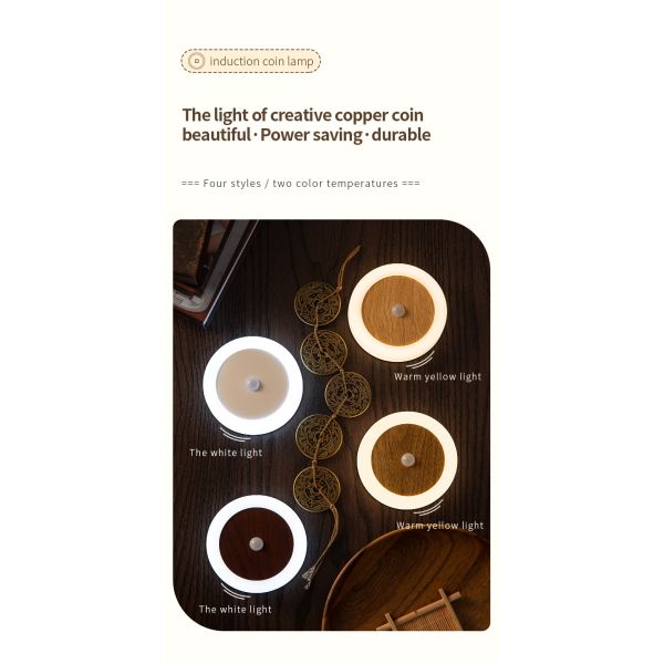 Bedside Motion Sensor LED Light 4100K Usb Charged Night Light