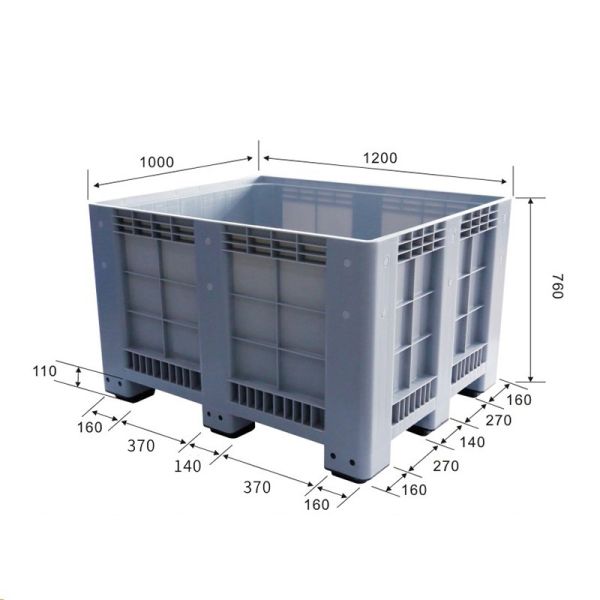 Heavy Duty Industrial Use Folding Plastic Pallet Box Plastic Stackable Collapsible Pallet Crates With Half-Open Windows
